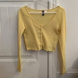 H&M Yellow Cropped Long Sleeve.